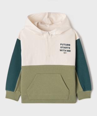 Sweat à capuche tricolore garçon vue2 - GEMO 4G GARCON - GEMO