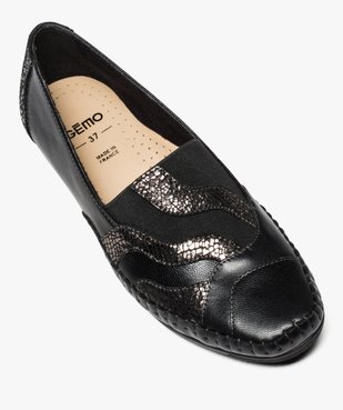 Mocassins femme confort irisés à talon compensé vue5 - GEMO (CONFORT) - GEMO