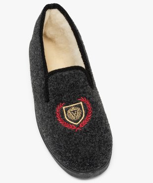Chaussons homme charentaises en feutrine brodée vue5 - GEMO(HOMWR HOM) - GEMO