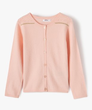 Gilet fille à détails pailletés et épaules ajourées vue1 - GEMO (ENFANT) - GEMO