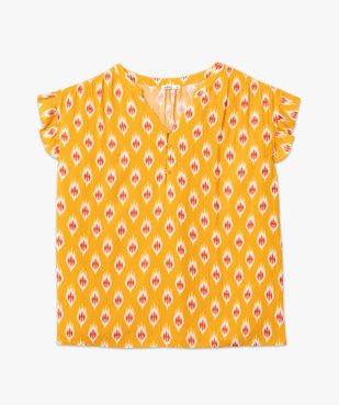 Blouse femme grande taille à motifs fleuris et rayures pailletées vue4 - GEMO (G TAILLE) - GEMO