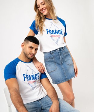 Tee-shirt manches courtes imprimé Équipe de France Olympique vue1 - ALLEZ LES BLEUS - GEMO