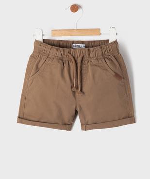 Bermuda en coton avec taille ajustable bébé garçon vue1 - GEMO(BEBE DEBT) - GEMO