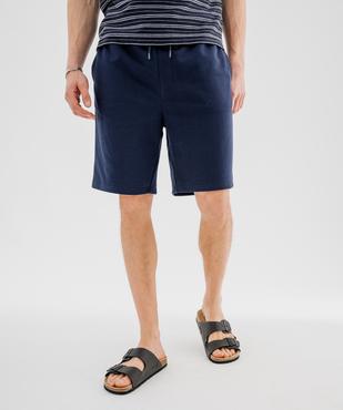Bermuda en maille French Terry avec taille ajustable homme vue1 - GEMO 4G HOMME - GEMO