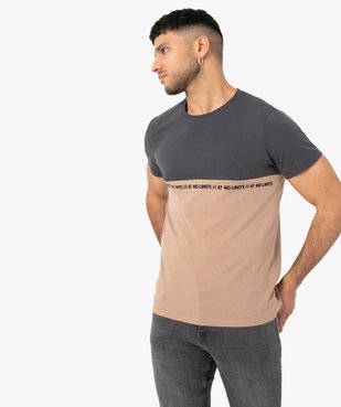 Tee-shirt homme à manches courtes bicolore vue2 - GEMO (HOMME) - GEMO