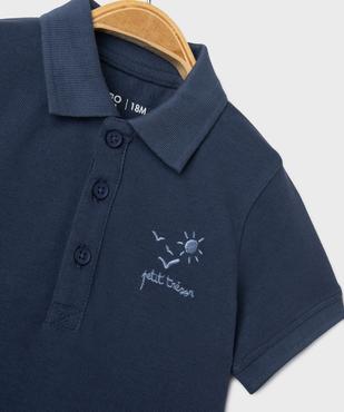 Polo en coton piqué avec motif brodé bébé garçon vue2 - GEMO 4G BEBE - GEMO