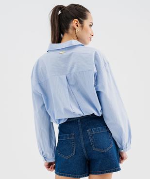 Chemise large manches longues rayée femme - LuluCastagnette vue3 - LULUCASTAGNETTE - GEMO