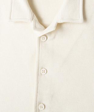 Chemise manches courtes à col cubain en coton texturé garçon vue3 - GEMO 4G GARCON - GEMO