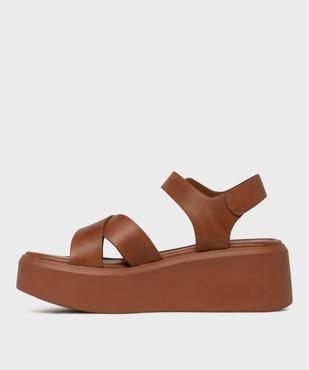 Sandales plateformes à brides croisées femme vue3 - 5 MILES - GEMO