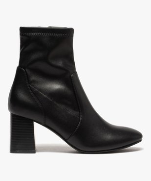 Boots femme unies à talon carré et col ajusté vue1 - GEMO(URBAIN) - GEMO