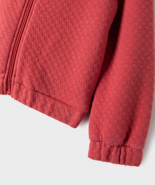Sweat zippé en maille fantaisie fille vue2 - GEMO (ENFANT) - GEMO