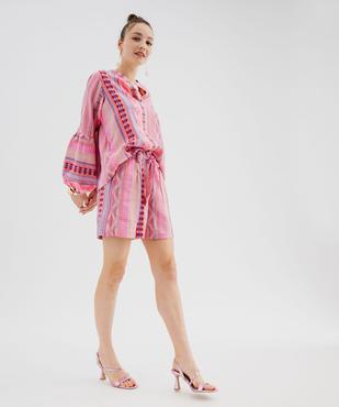Blouse à manches longues bouffantes femme vue2 - GEMO(FEMME PAP) - GEMO