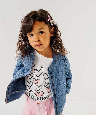 Blouson en jean matelassage cœurs fille vue9 - GEMO (ENFANT) - GEMO
