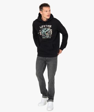Sweat homme à capuche imprimé et molletonné vue5 - GEMO (HOMME) - GEMO