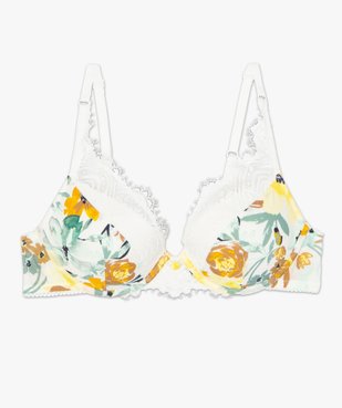 Soutien-gorge à armatures à motifs fleuris et dentelle vue4 - GEMO(HOMWR FEM) - GEMO