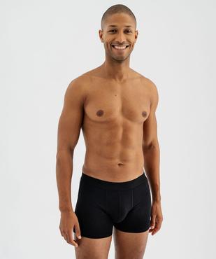 Boxers unis en coton extensible homme (lot de 2) vue2 - GEMO 4G HOMME - GEMO