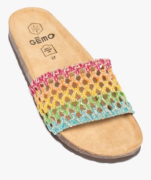 Mules femme à bride multicolore et ajourée vue5 - GEMO (CASUAL) - GEMO