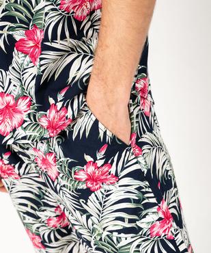 Bermuda en toile à motif fleuri homme vue2 - GEMO (HOMME) - GEMO