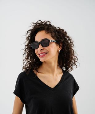 Tee-shirt manches courtes à col V coupe loose en lin femme vue2 - GEMO 4G FEMME - GEMO