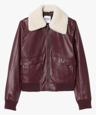 Blouson femme aviateur avec col fourrure imitation amovible vue4 - GEMO(FEMME PAP) - GEMO