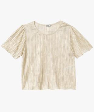 Blouse à manches courtes en maille gaufrée scintillante femme vue4 - GEMO(FEMME PAP) - GEMO