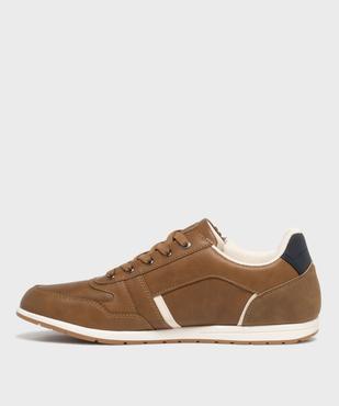 Baskets basses à lacets et zip homme - Urban Steps vue3 - URBAN STEPS - GEMO