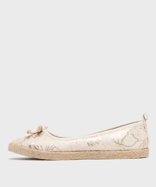 Ballerines en toile à motifs pailletés femme - Follow Me vue3 - FOLLOW ME - GEMO