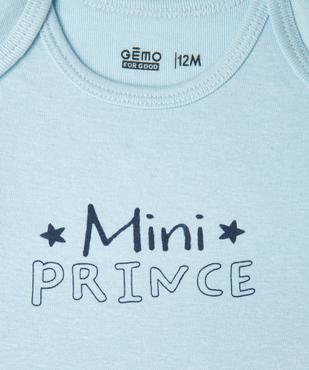 Body à manches courtes avec message bébé garçon (lot de 3) vue5 - GEMO 4G BEBE - GEMO
