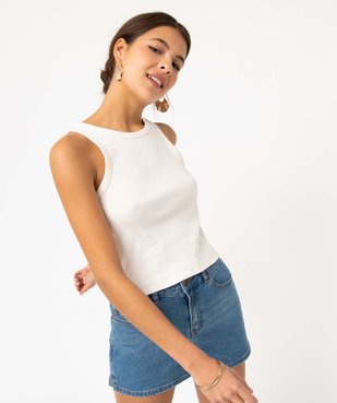 Débardeur femme en maille côtelée à larges emmanchures vue3 - GEMO(FEMME PAP) - GEMO