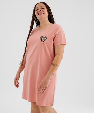 Chemise de nuit à manches courtes femme grande taille vue1 - GEMO 4G FEMME - GEMO