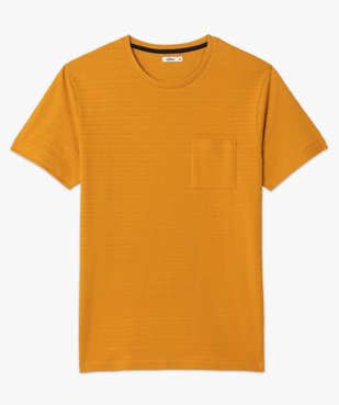 Tee-shirt homme à manches courtes uni à imprimé relief vue4 - GEMO (HOMME) - GEMO