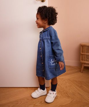 Robe en jean à manches longues et col Claudine bébé fille - LuluCastagnette vue1 - LULUCASTAGNETTE - GEMO