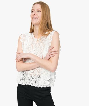 Blouse femme sans manches en dentelle vue1 - GEMO(FEMME PAP) - GEMO