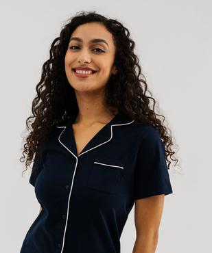 Pyjashort en coton femme vue4 - GEMO 4G FEMME - GEMO