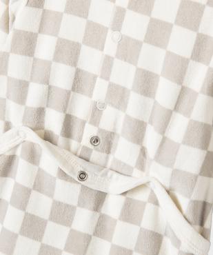 Pyjama en velours à motifs damiers bébé garçon vue4 - GEMO 4G BEBE - GEMO