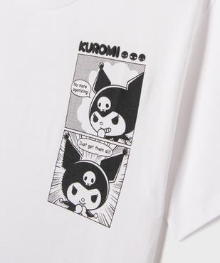 Tee-shirt manches courtes avec motif manga fille - Kuromi vue2 - KUROMI - GEMO