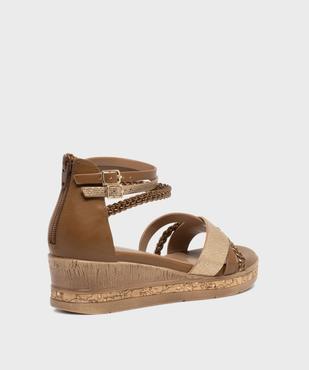 Sandales à talon compensé et talon fermé femme vue4 - EMILIA ROSA - GEMO