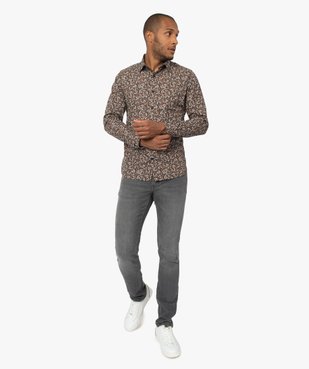 Chemise homme à motifs fleuris coupe slim vue5 - GEMO (HOMME) - GEMO