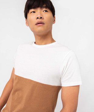 Tee-shirt homme bicolore à manches courtes vue2 - GEMO (HOMME) - GEMO