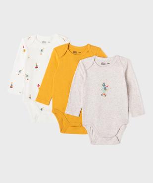 Body manches longues à motif cirque bébé garçon (lot de 3) vue1 - GEMO 4G BEBE - GEMO