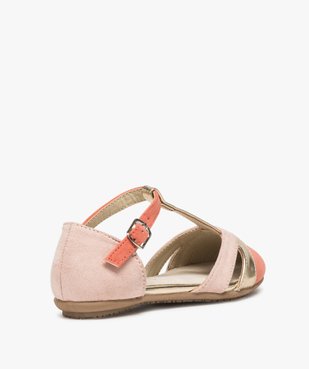 Ballerines fille type salomé suédine et lanières métallisée vue4 - GEMO (ENFANT) - GEMO