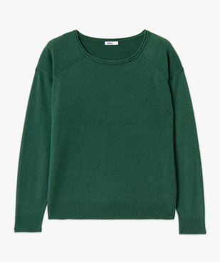 Pull à col rond finitions roulottées femme vue4 - GEMO(FEMME PAP) - GEMO