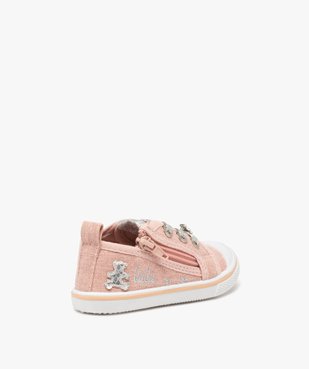Tennis bébé fille en toile à lacets et zip - LuluCastagnette vue4 - LULU CASTAGNETT - GEMO
