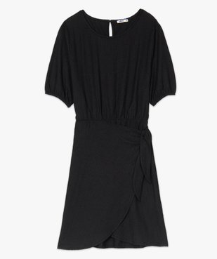 Robe femme à manches courtes avec bas façon portefeuille vue4 - GEMO(FEMME PAP) - GEMO
