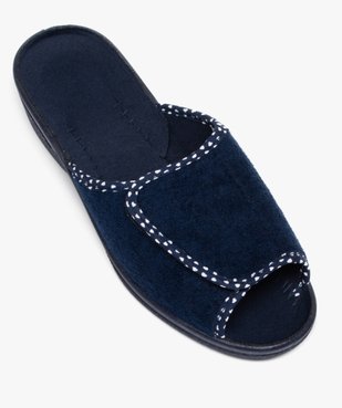 Chaussons femme mules confort compensées à scratch dessus en velours vue5 - G'FLEX GEMO FOR GOOD - GEMO