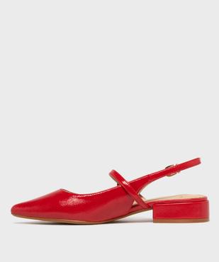 Escarpins à large talon plat et bout pointu vernis femme vue3 - FOLLOW ME - GEMO