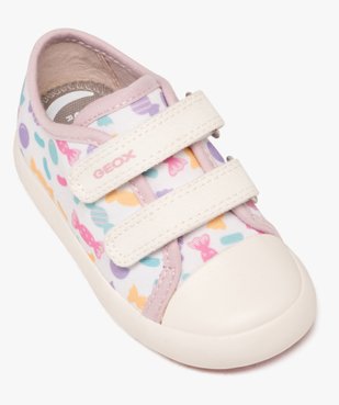 Baskets bébé fille en toile avec double scratch et à motifs - Geox vue5 - GEOX - GEMO
