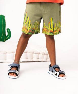Bermuda garçon en coton avec motifs cactus vue1 - GEMO (ENFANT) - GEMO