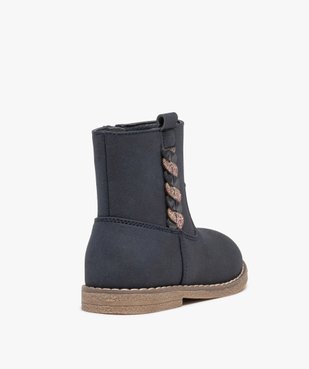 Boots fille unies avec torsade fantaisie sur le côté vue4 - GEMO (ENFANT) - GEMO