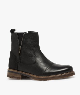 Boots homme zippés dessus cuir et doublure chaude vue2 - Nikesneakers (CASUAL) - Nikesneakers